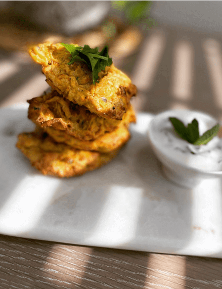 Air fryer carrot fritters by Clare Andrews