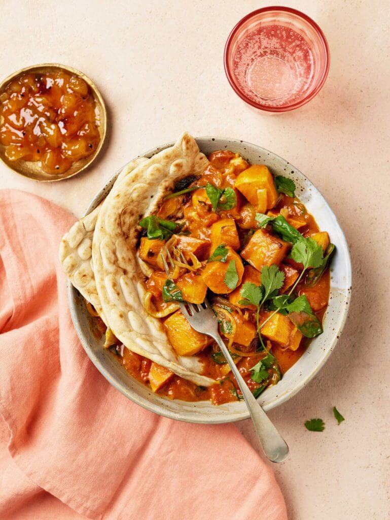 Slow Cooker Sweet Potato Butternut Squash and Spinach Curry by Clare Andrews