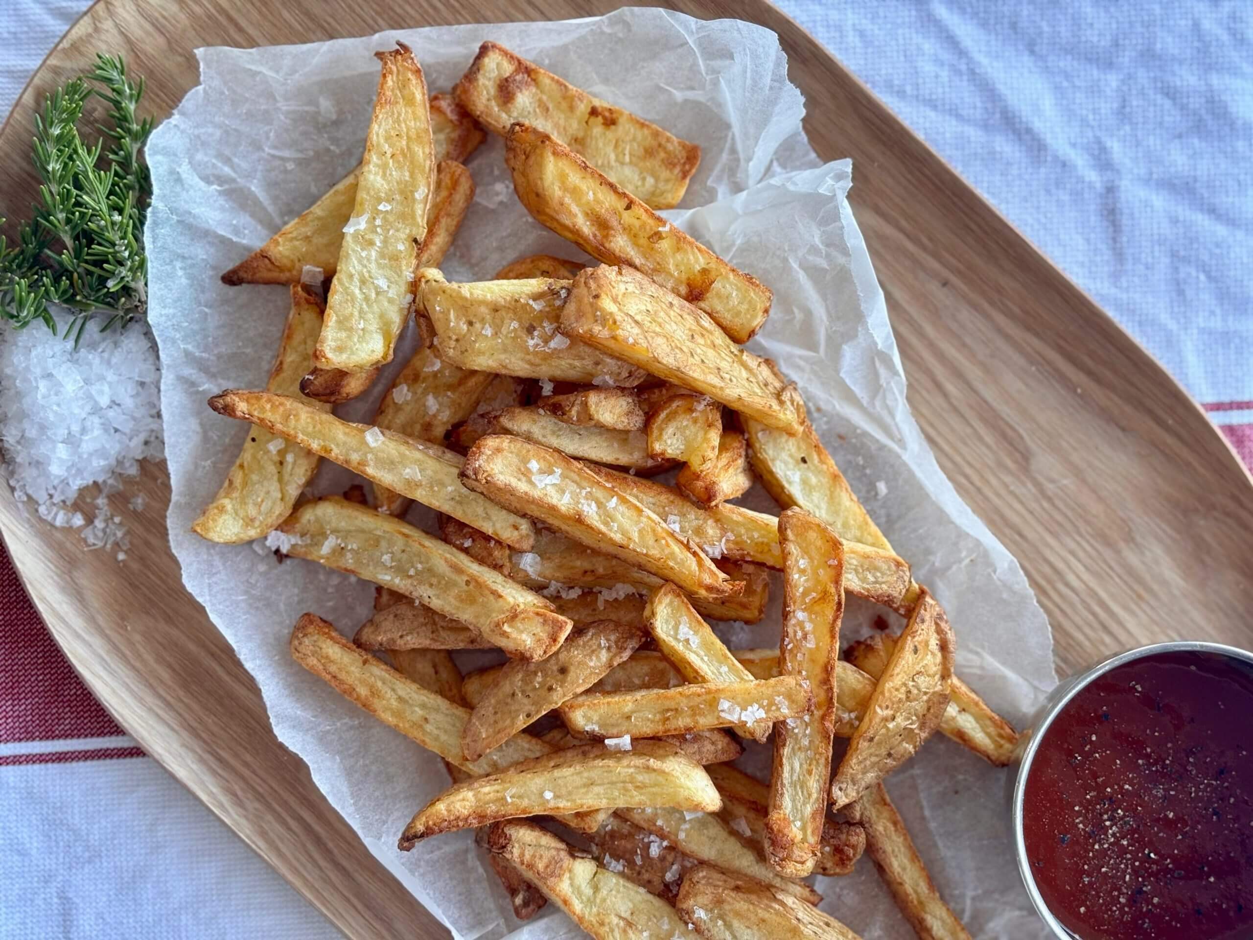 Air fryer potato chips recipe by Clare Andrews