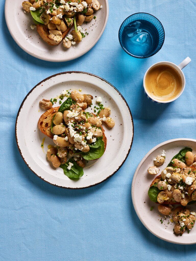 Air Fryer Mushrooms & Butterbeans on Toast